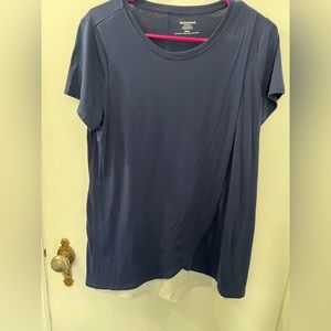 Blue motherhood maternity nursing shirt